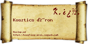 Kosztics Áron névjegykártya